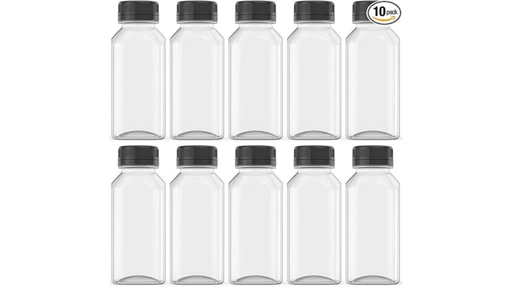 eight ounce plastic juice bottles