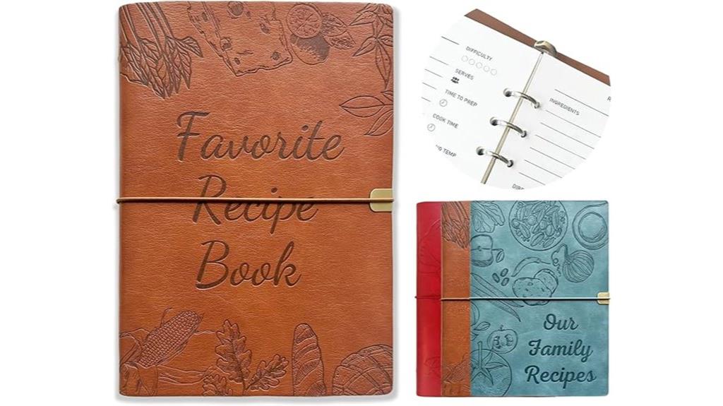elegant leather recipe journal