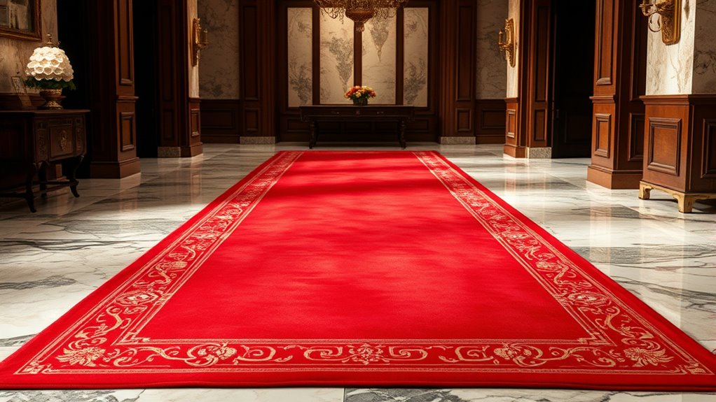 elegant red silk carpets