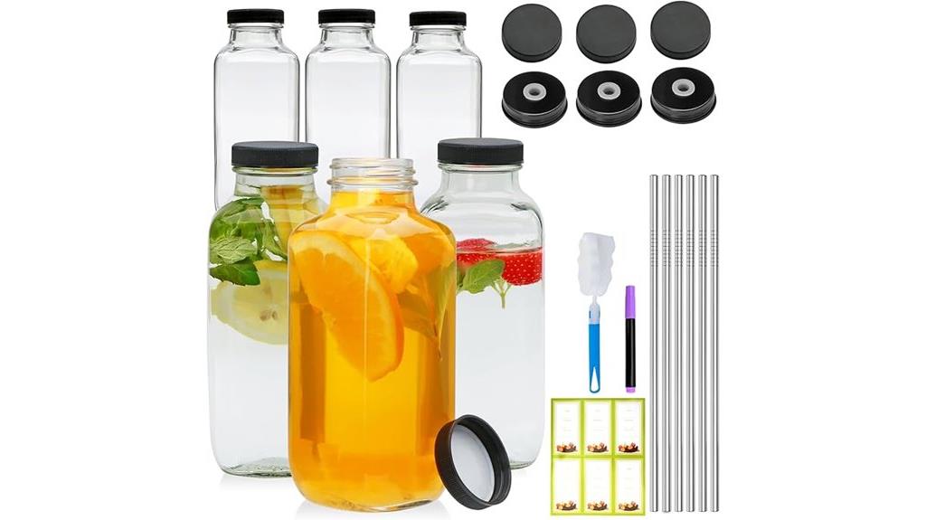 four ounce glass bottles