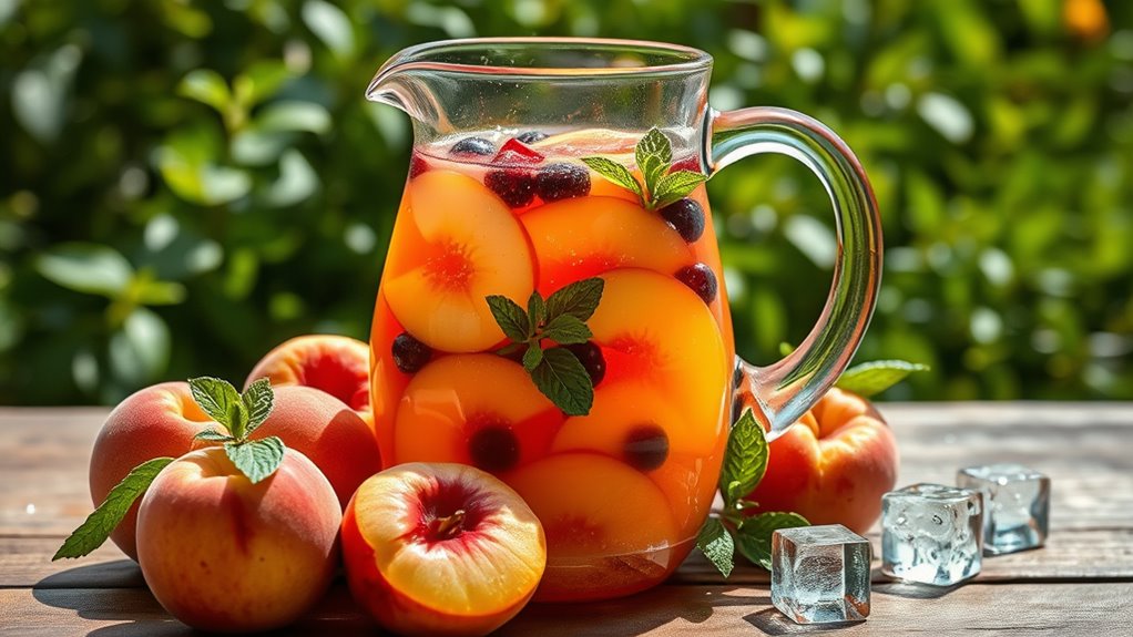 fresh peach summer beverage