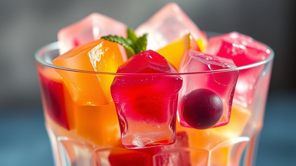 fruit infused flavored ice cubes