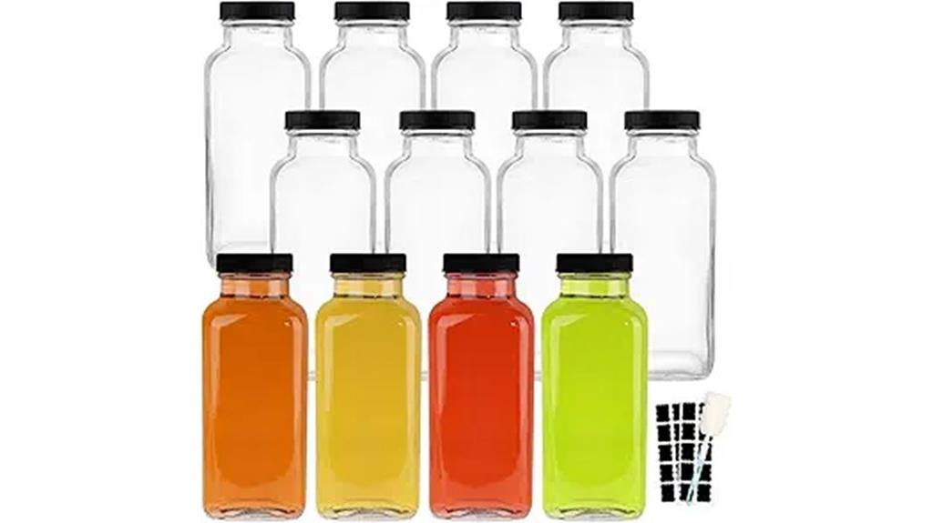 glass bottles with lids