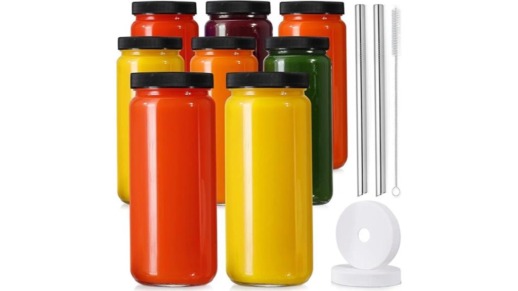 glass juice bottle set