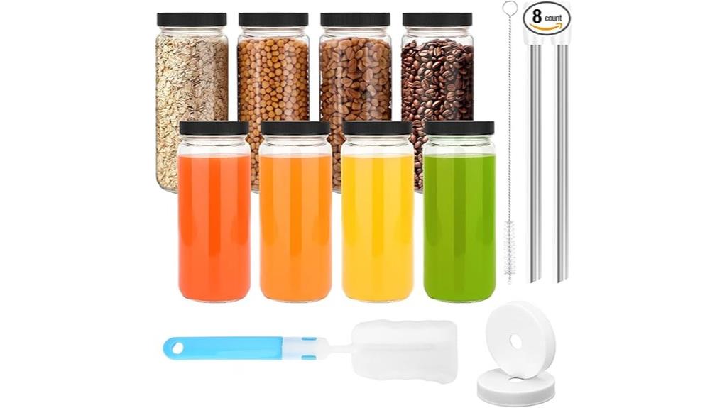 glass juice bottle with lid
