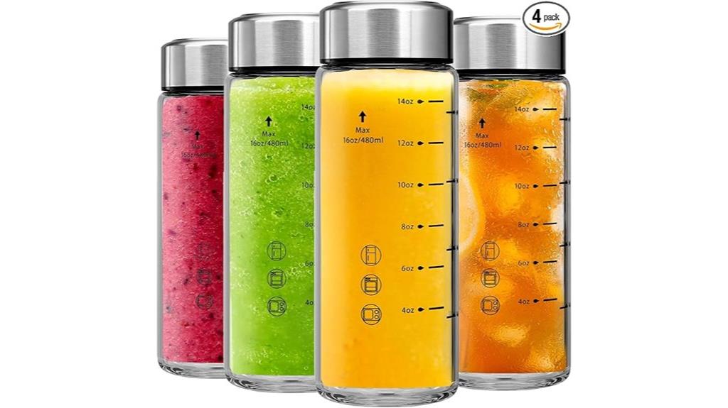 glass juice bottles set