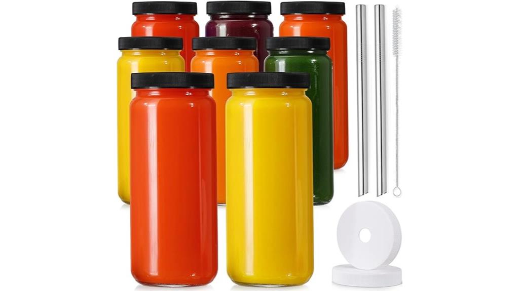 glass juice bottles set