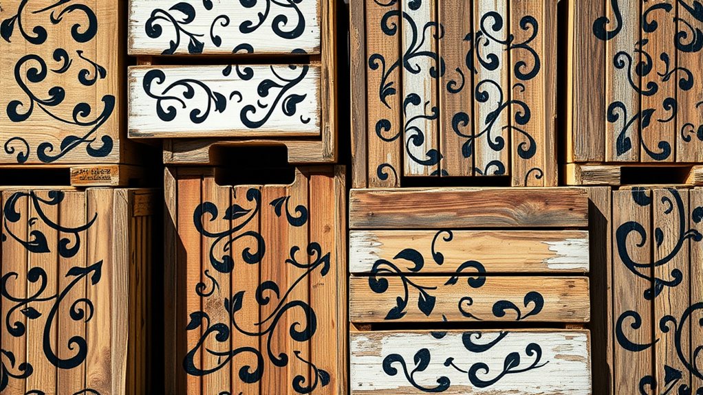 harvest crate stencil art