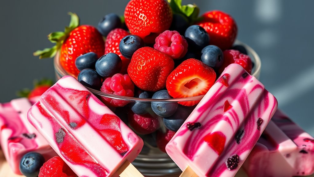 homemade berry yogurt pops
