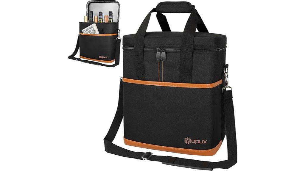 insulated 6 bottle wine carrier