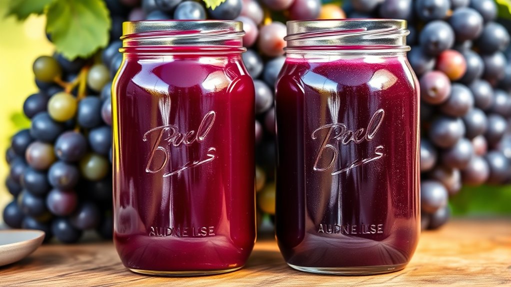 juice differences concord versus muscadine