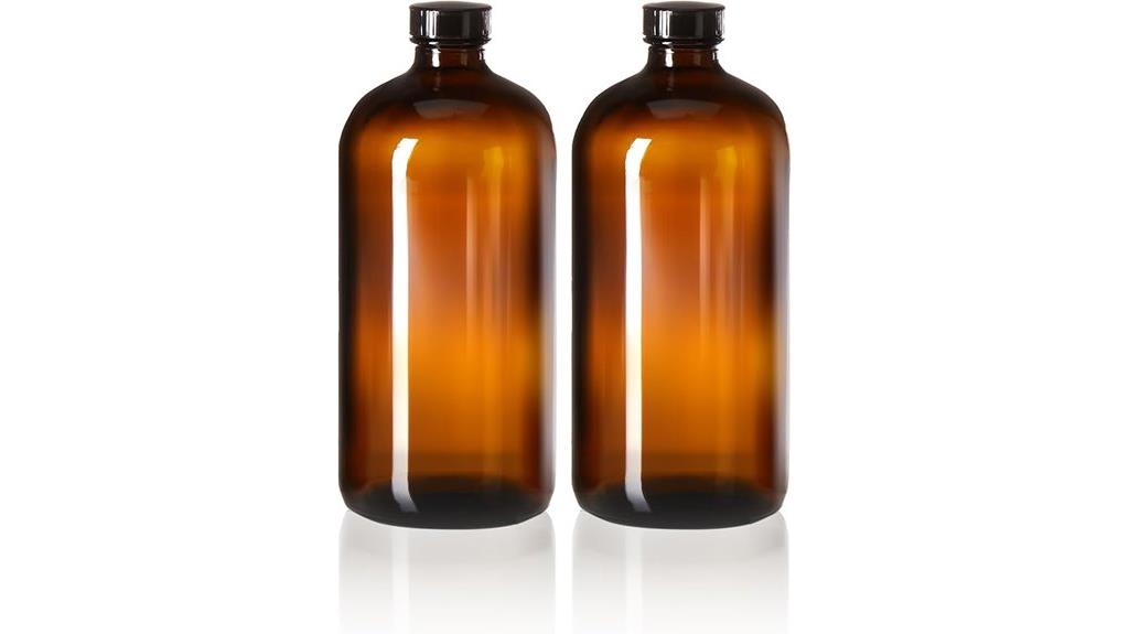 large amber glass bottles