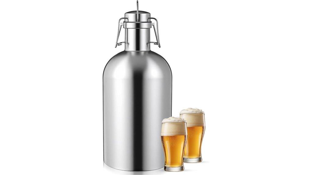 large stainless steel growler
