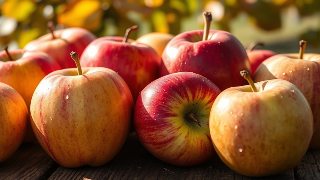 organic early season apple harvest