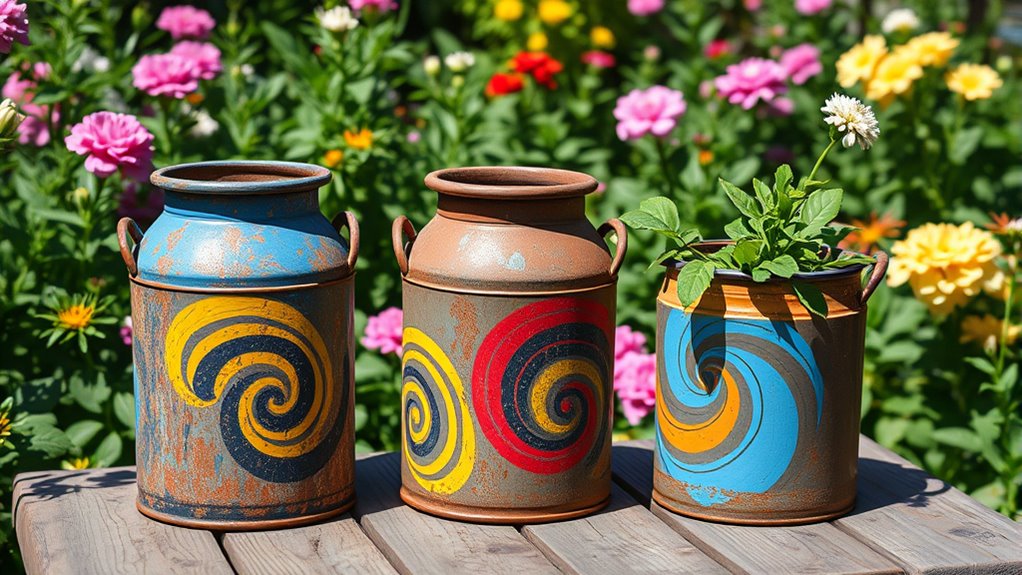 painted milk can decorations