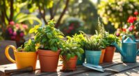 plant herbs in summer