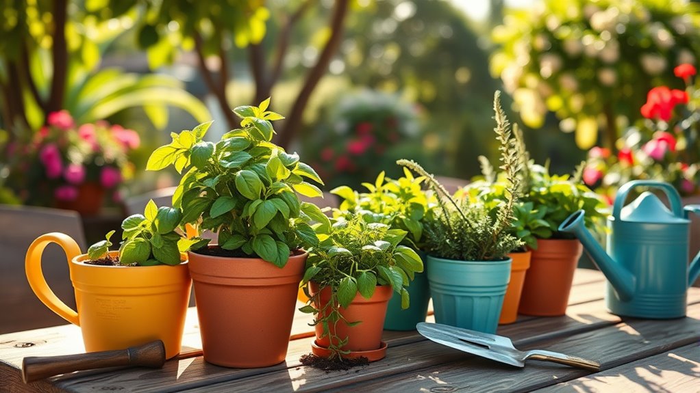 plant herbs in summer