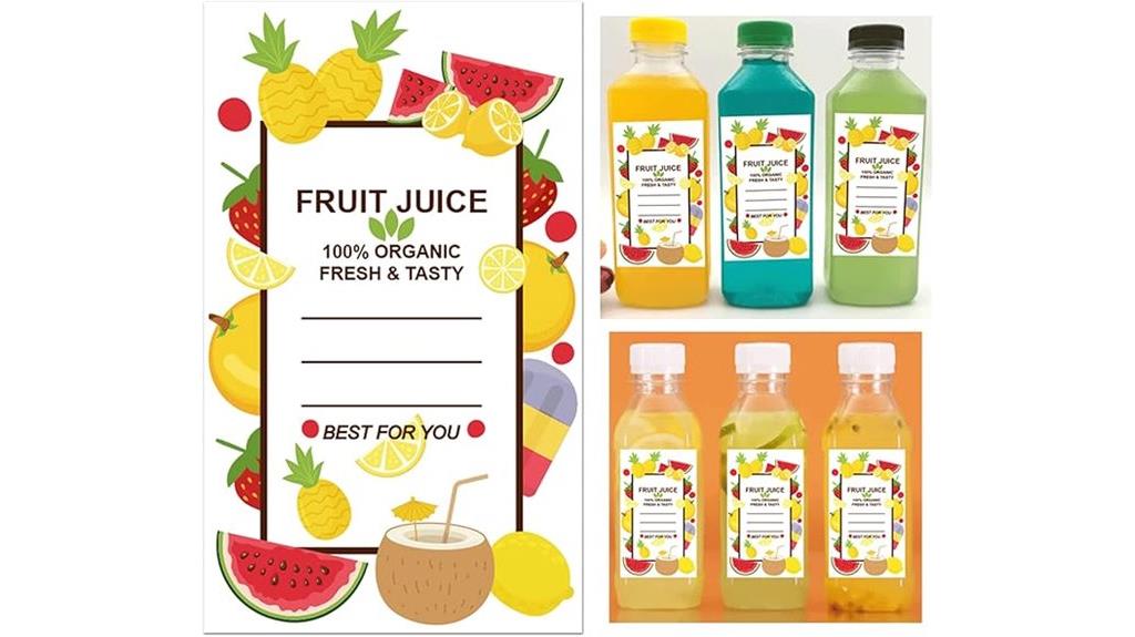 plastic juice bottle labels