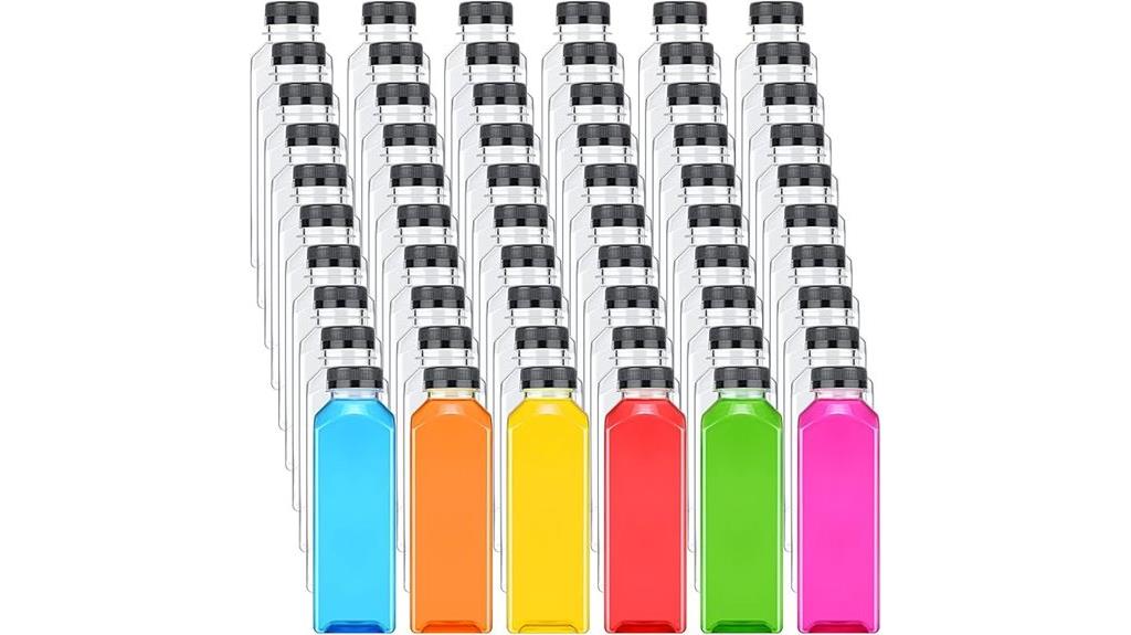 plastic juice bottle set