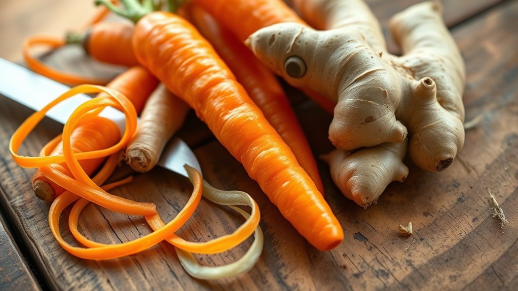 prepare carrots and ginger