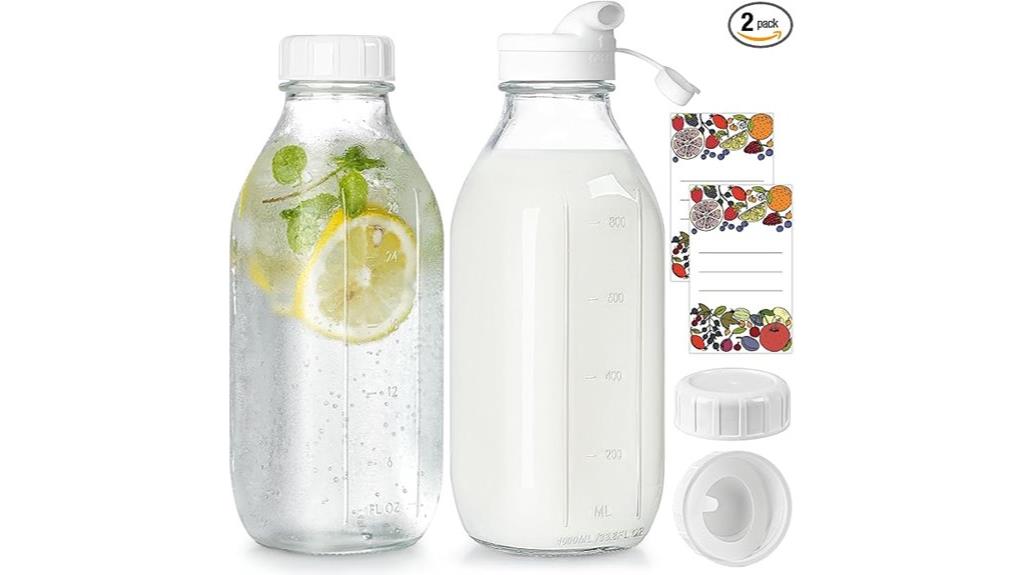reusable glass milk bottles