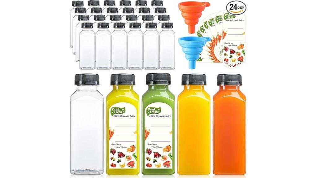 reusable juice bottles set