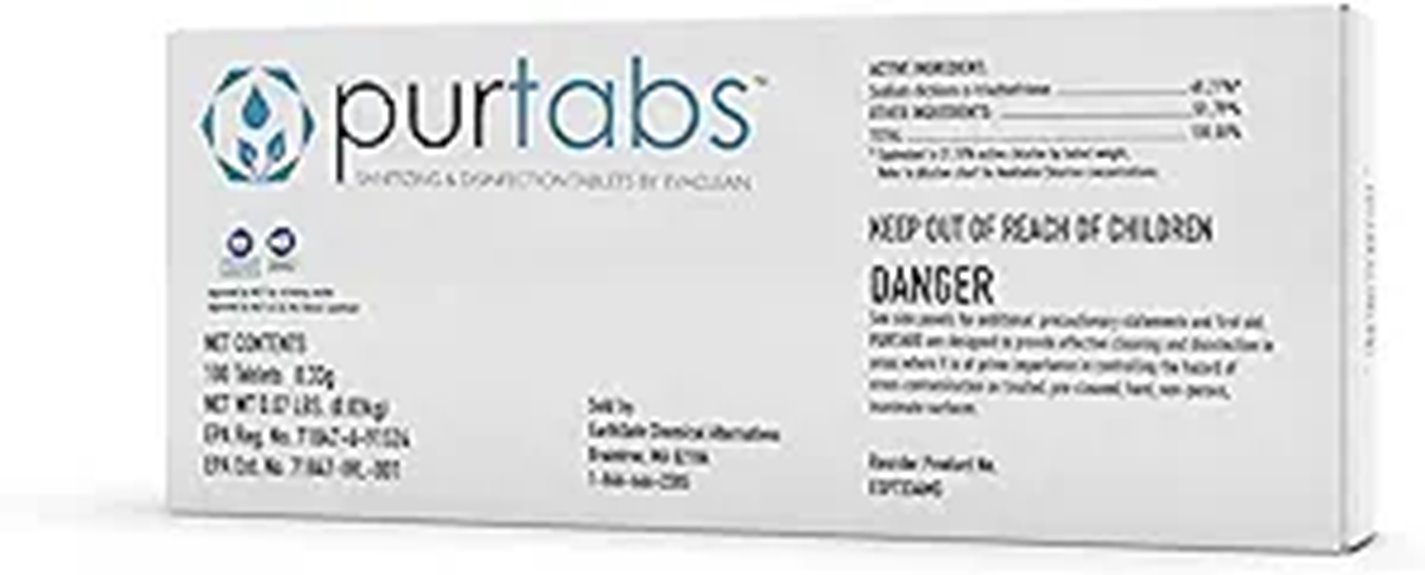 sanitizer tablets food safe