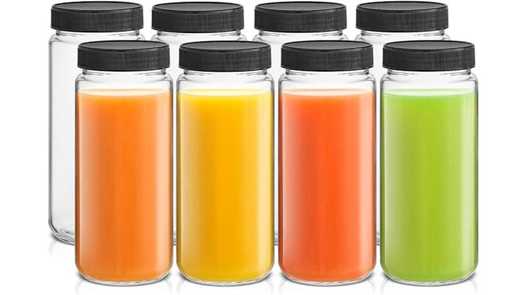set of 8 juice bottles