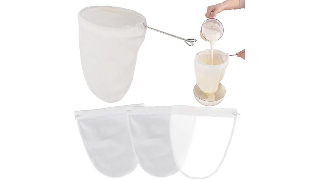 set of five mesh strainers