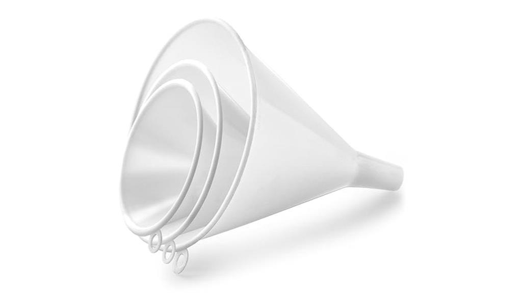 set of three plastic funnels
