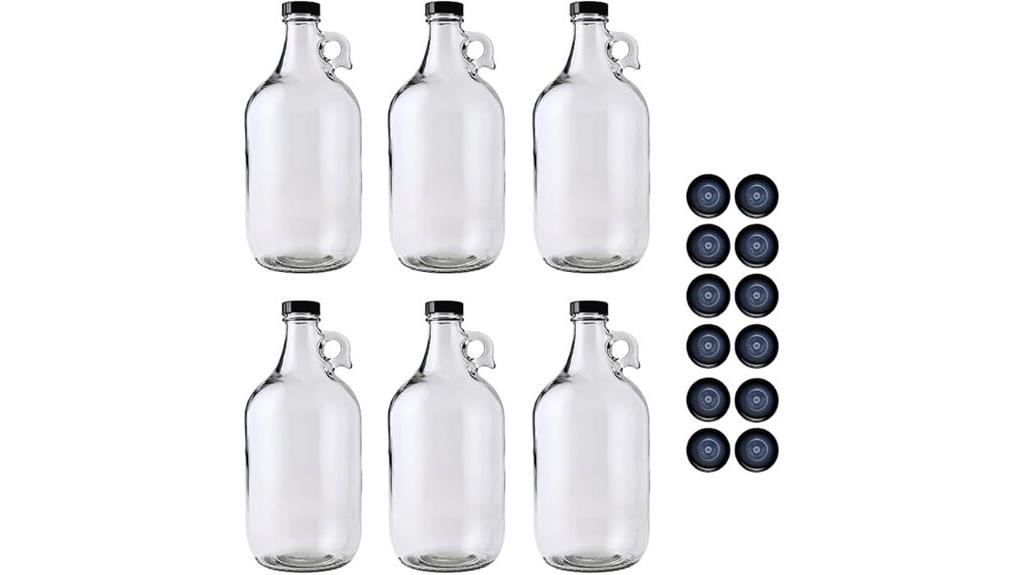 six 0 5 gallon glass jugs
