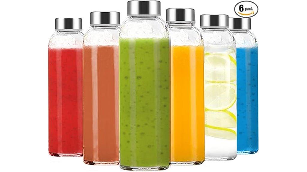 six 24 oz glass bottles