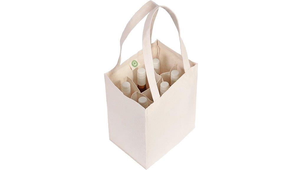six bottle canvas tote