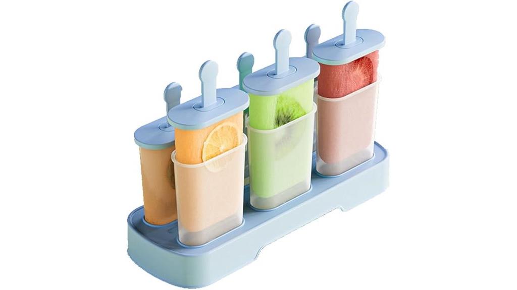 six bpa free ice pop molds