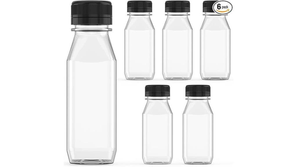 six ounce reusable juice bottles