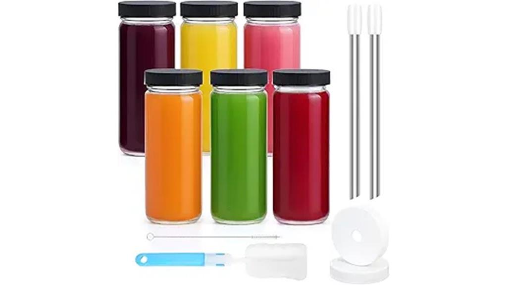 six pack 16 oz glass bottles