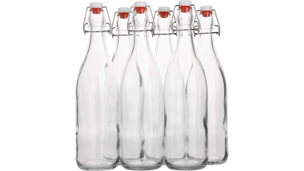six pack 1l glass bottles