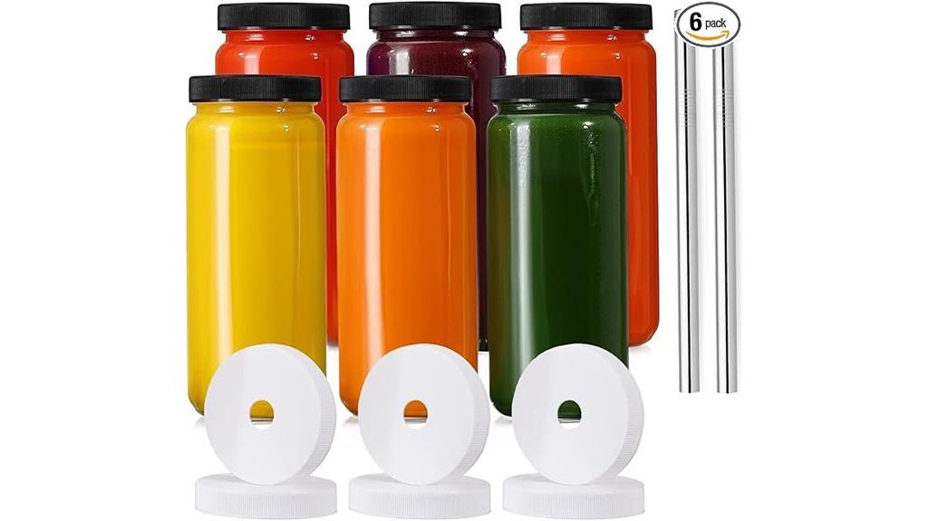 six pack glass juice bottles