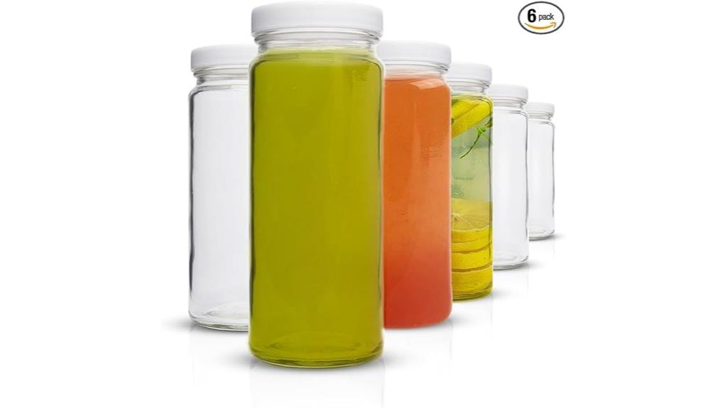 six pack glass juice bottles