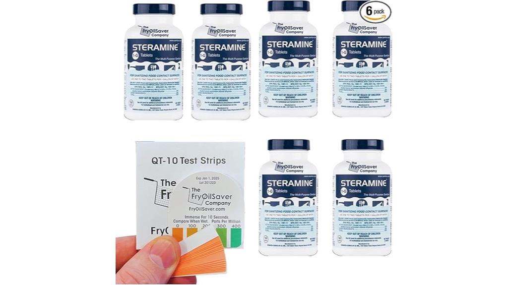 six pack sanitizing tablets