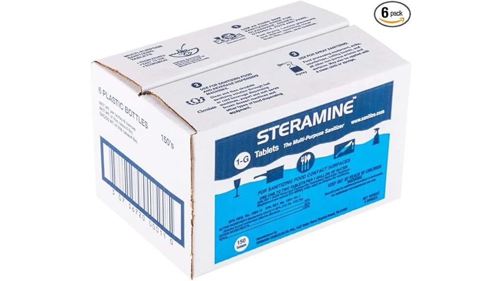 six packs of 150 steramine tablets