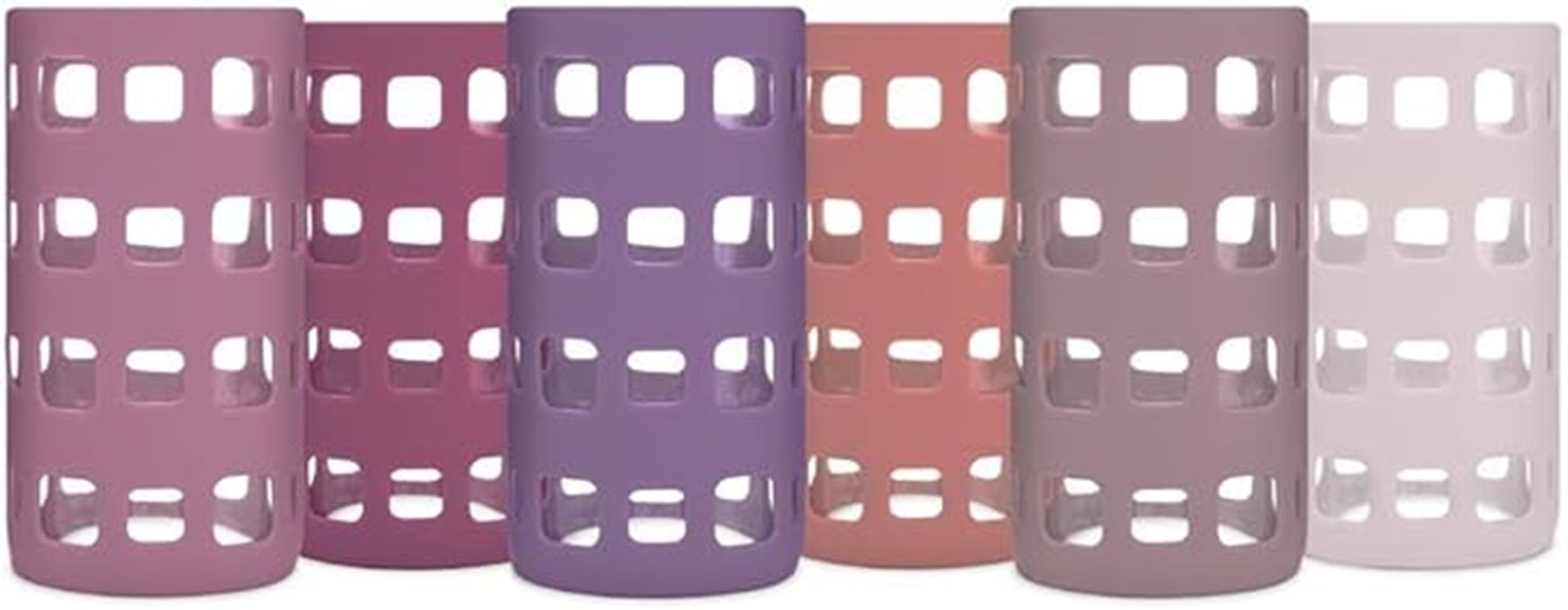six silicone bottle sleeves
