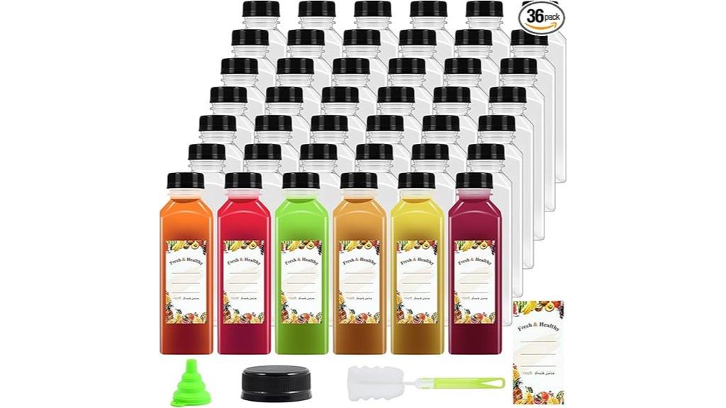 sixteen ounce plastic bottles