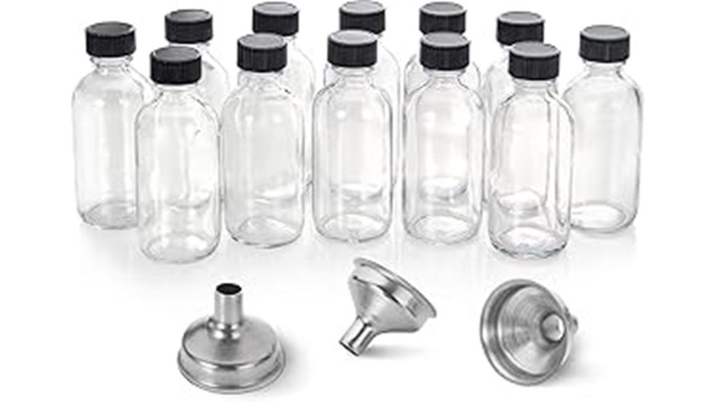 small clear glass bottles