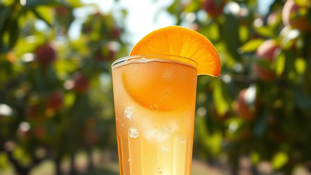 sparkling peach iced tea