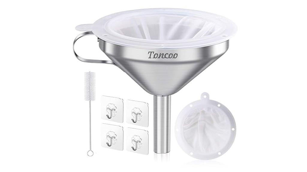 stainless steel funnel with strainer
