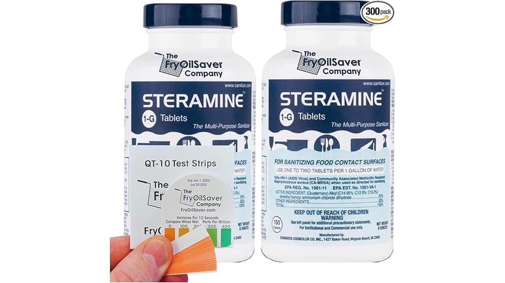 steramine sanitizer tablets 2 bottles