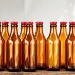 stylish amber juice bottles
