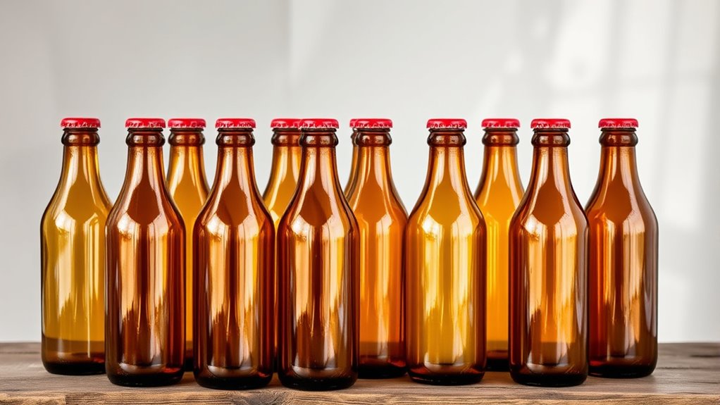 stylish amber juice bottles