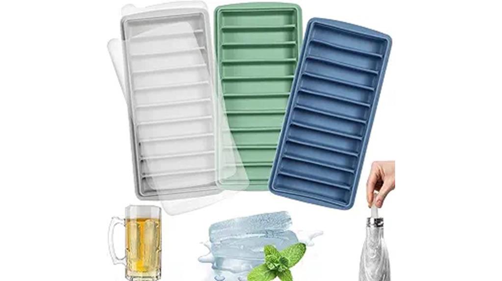 three silicone ice trays